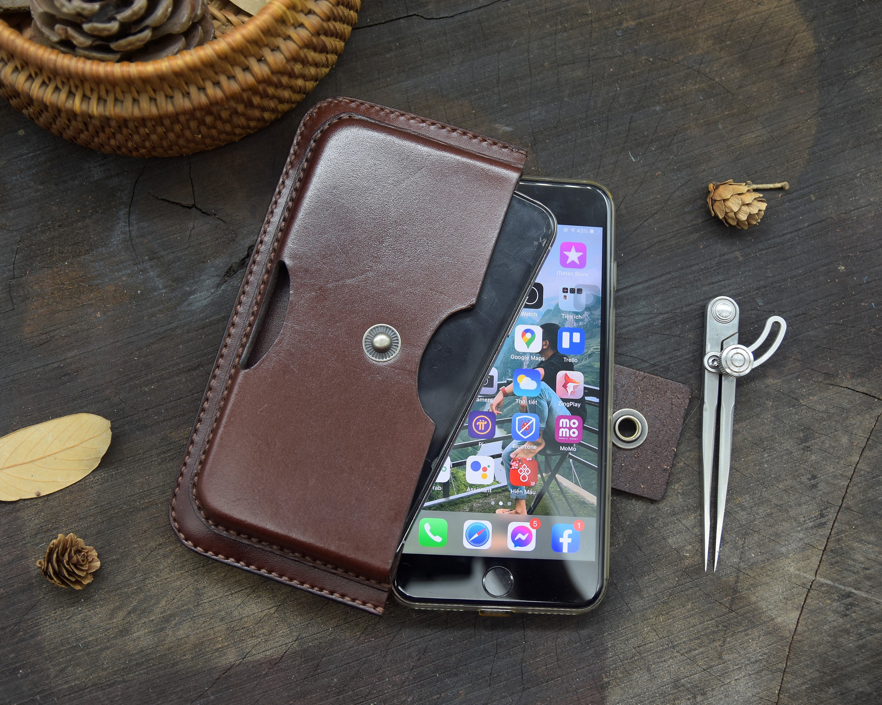 Leather Dual Phone Case Leather Double Iphone Case Case Etsy Australia