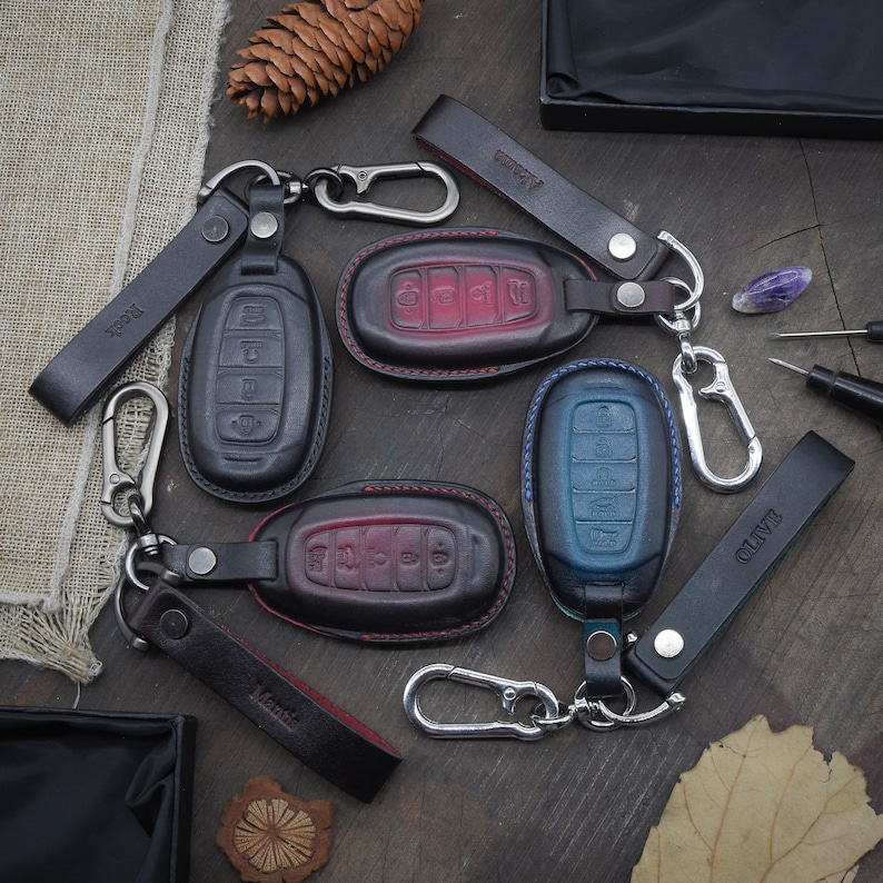 The key fob cover in a variety of color options, demonstrating versatility for different preferences.