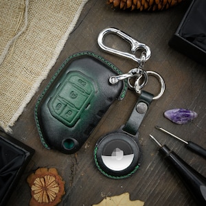 Key Fob Cover Fit for GIadiator, WrangIer (0, 2, 3, 4 Buttons),  with Air Tag Holder