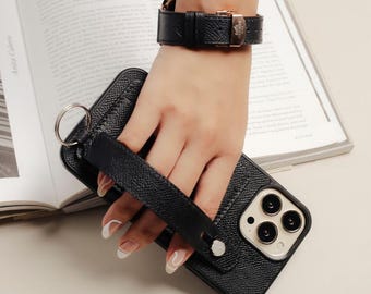 Leather Wallet Case Fit For Ip 18/ 18 Pro Max, 17/ 17 Pro Max, 16/ 16 Pro max, 15/ 15 Pro max, etc. Initials embossing