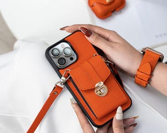Personalized Epsom Leather iPhone Wallet Case: Handcrafted, Slim Fit