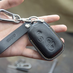 Leather Car Key Fob Cover for GX400 GX460 CT200 ES250 ES350 NX200 NX200t GS430 GS300 IS350 IS250 , Italian Veg-Tanned Leather