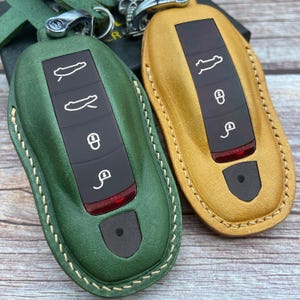 Leather Key Case for 2020-2025 911, Panamera, Taycan, Cayenne, Macan, Boxster - Custom Fob Gift