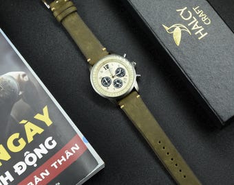 Armband Oliv Pueblo Leder: Schnellspanner, Italienisches Rindsleder