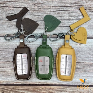 Key Fob Cover for (Option of 6/ 8 Buttons) GV70, GV80, G70, G80, G90 (2021-2022), Initials embossing