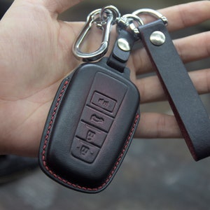 Leather Car Key Cover, key fob holder Camry Avalon Corolla RAV4, Prius Prime, 2018-up 86 GT 3 and 4 buttons