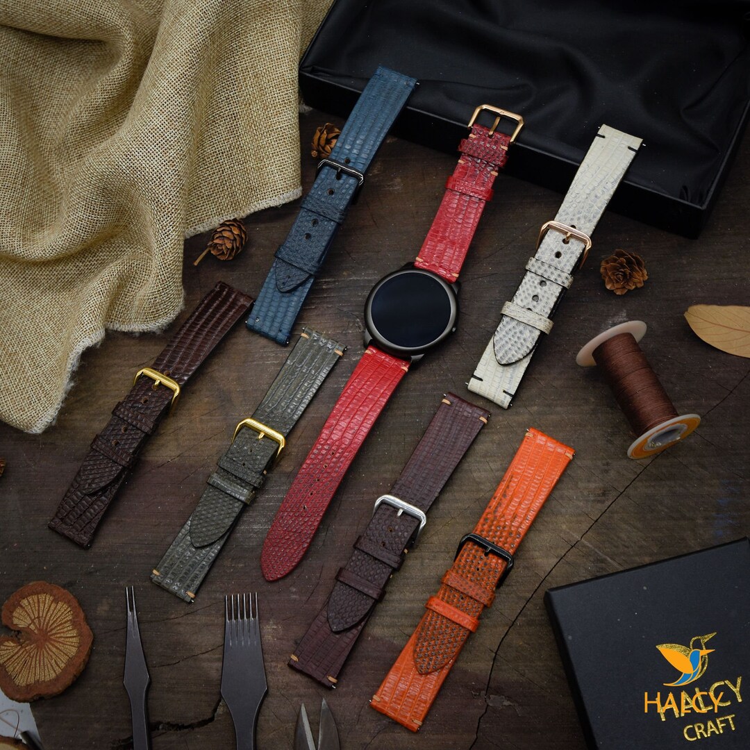 Handmade Java Lizard Skin Watch Band: Leather Watch Strap - Etsy