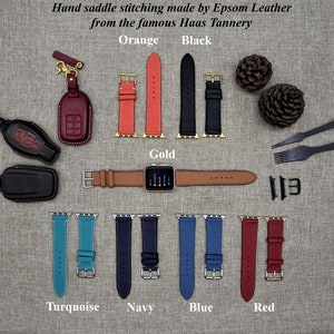 Epsom leren Apple Watch-band: met de hand gestikt, krasbestendig