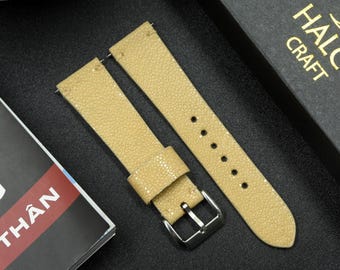 Stingray Skin Watch bands, Watch strap, Choice of Width, Choice color Buckle, Zermatt Leather for the Lining