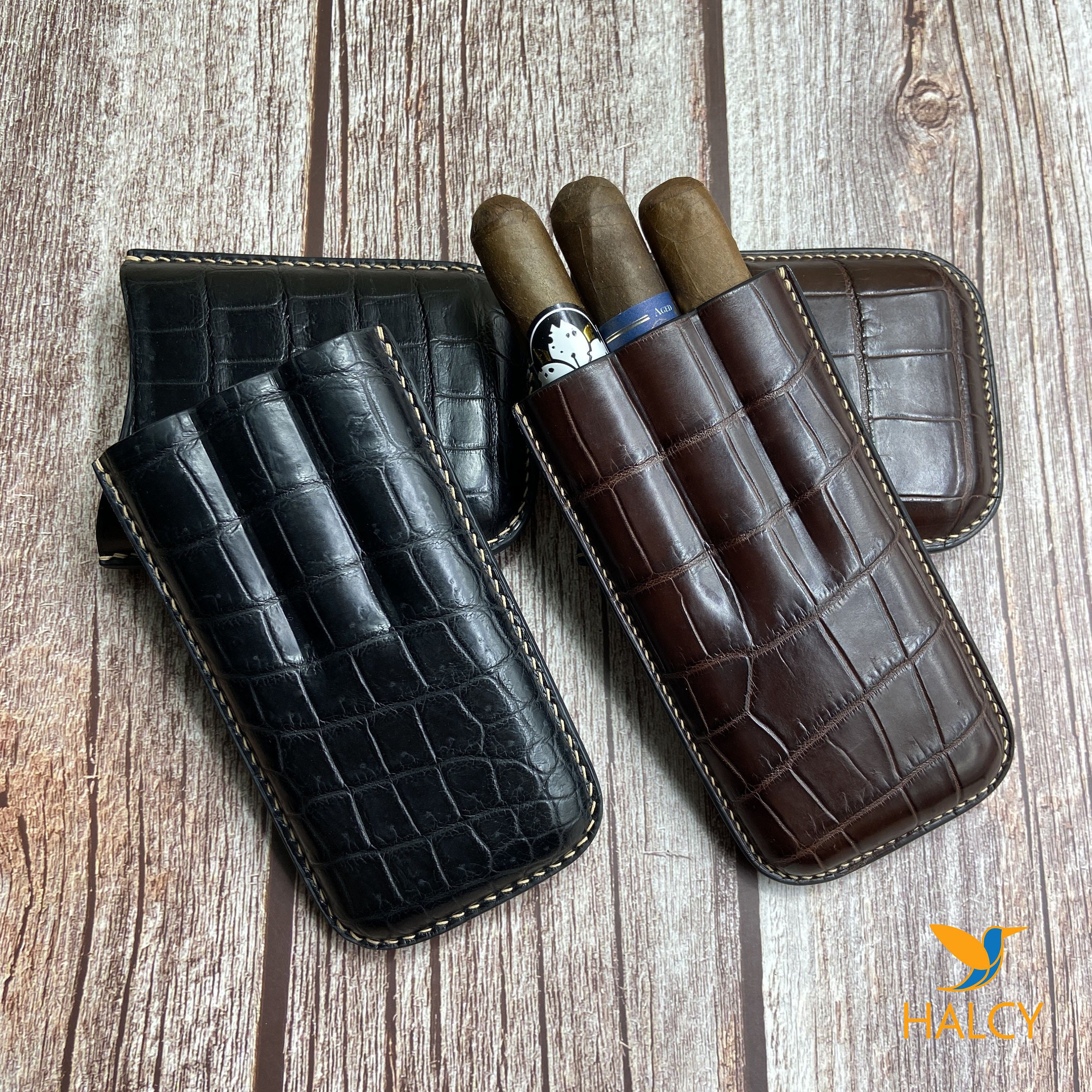 alligator cigarette case Personalized Alligator Leather Cigar Case, Luxury Cigar Case, Custom Cigar  Cover, Triple Cigar Case