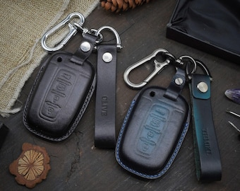 Leather Key Case for 2020-2026 G70, G80, G90, GV70, GV80, GV80 Coupe, GV60, E-G80 - Custom Fob Gift