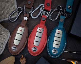 Leather Key Case for 2020-2026 Rogue, Murano, Versa, Altima, Frontier, Z, Leaf - Custom Fob Gift