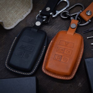 Leather Smart Key Fob Cover Fit For Sport Evoquee, VeIar Discovery, fit for 2018 2019 2020, Personalized name tag