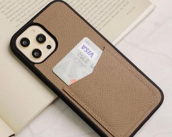 Leather Wallet Case Fit For Ip 18/ 18 Pro Max, 17/ 17 Pro Max, 16/ 16 Pro max, 15/ 15 Pro max, etc. Initials embossing