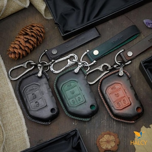 Leather Key Case for 2020-2025 Compass, Cherokee, Wrangler, Grand Cherokee, Wagoneer - Custom Fob Gift