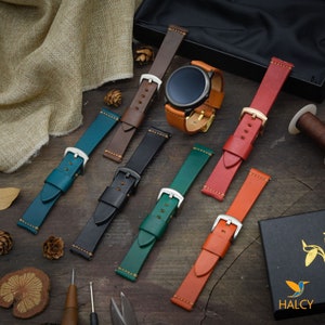 Leather Watch strap, Choice of Width, Choice color Buckle with quick-release spring bars, Italian Vegetable tanned Cowhide Leather