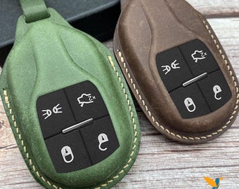 Leather Key Case for Ghibli, Levante, Quattroporte, GranTurismo, MC20 – Custom Fob Gift for Car Lovers