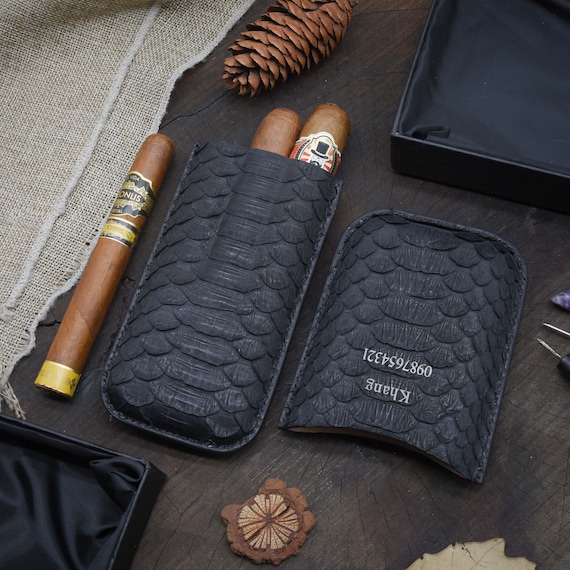 Personalized Python Leather Cigar Case, Luxury Cigar Case, Custom Cigar  Cover, Cigar Case