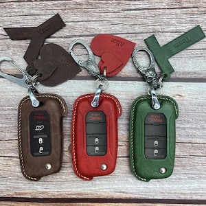Leather Key Case for 2020-2025 Compass, Cherokee, Wrangler, Grand Cherokee, Wagoneer - Custom Fob Gift