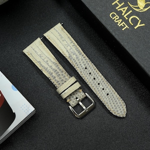 Java Lizard Skin Watch strap, Choice of Width, Choice color Buckle with quick-release spring bars