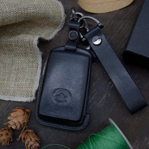 Leather Smart Key Fob Case for 2019 - 2021 3 Hatchback, 2020 - 2021 CX-5, CX-30, CX-9 Four-Button smart key fob