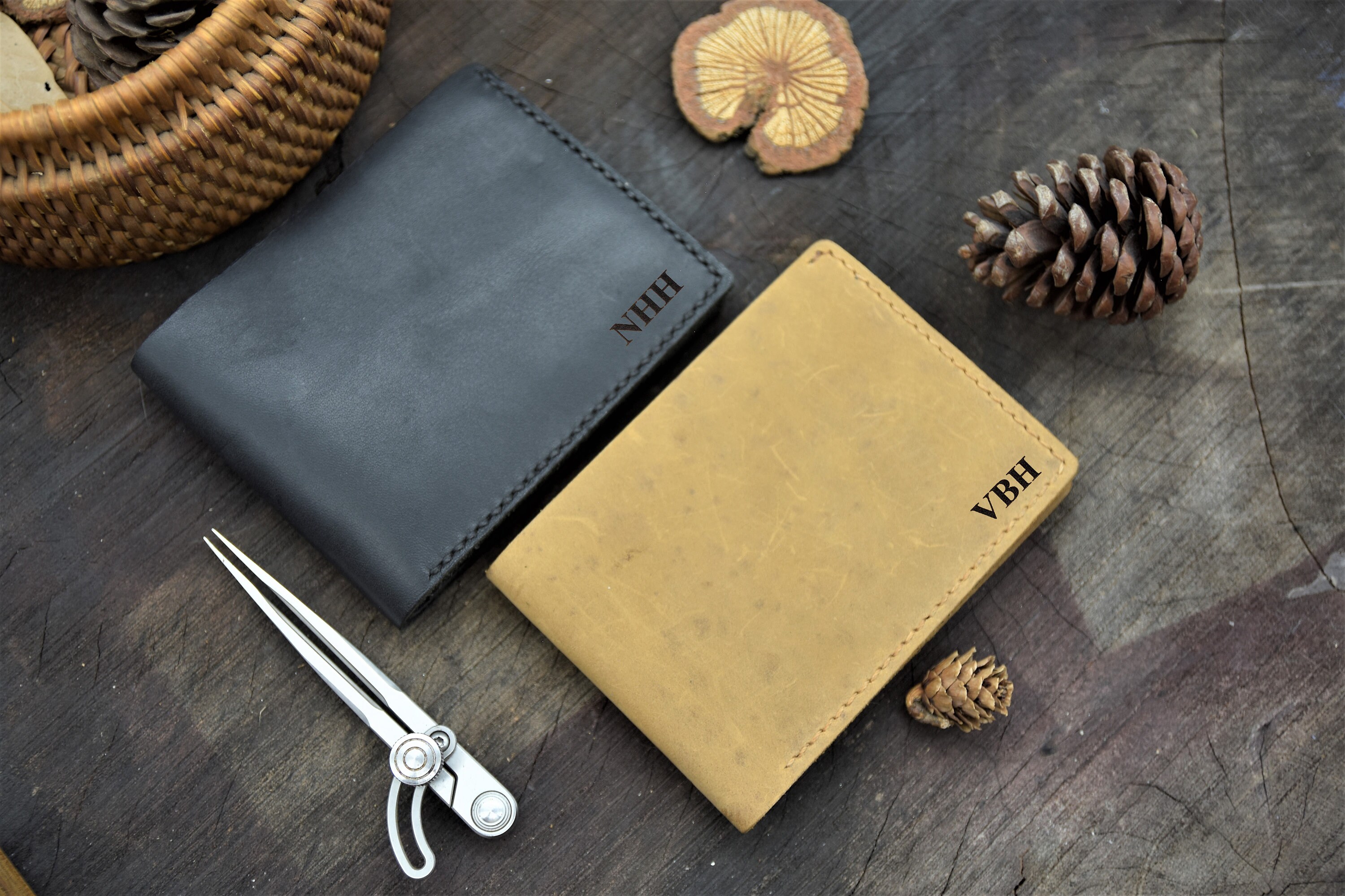 Mens Wallet With Coin Pocket Mens Coin Wallet Personalized Etsy