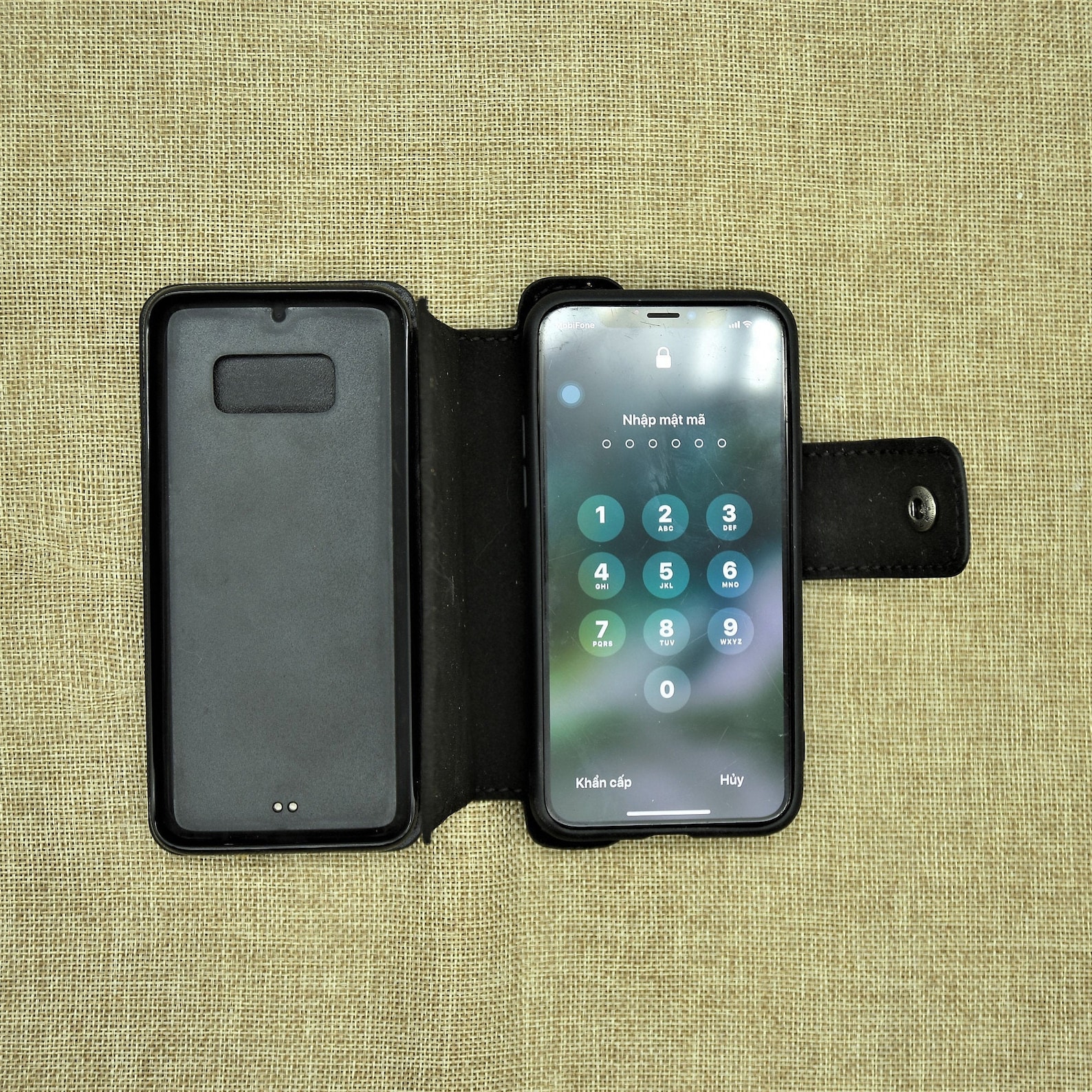 Leather Dual Phone Case, Leather Double Phone Case, Case Holds Two