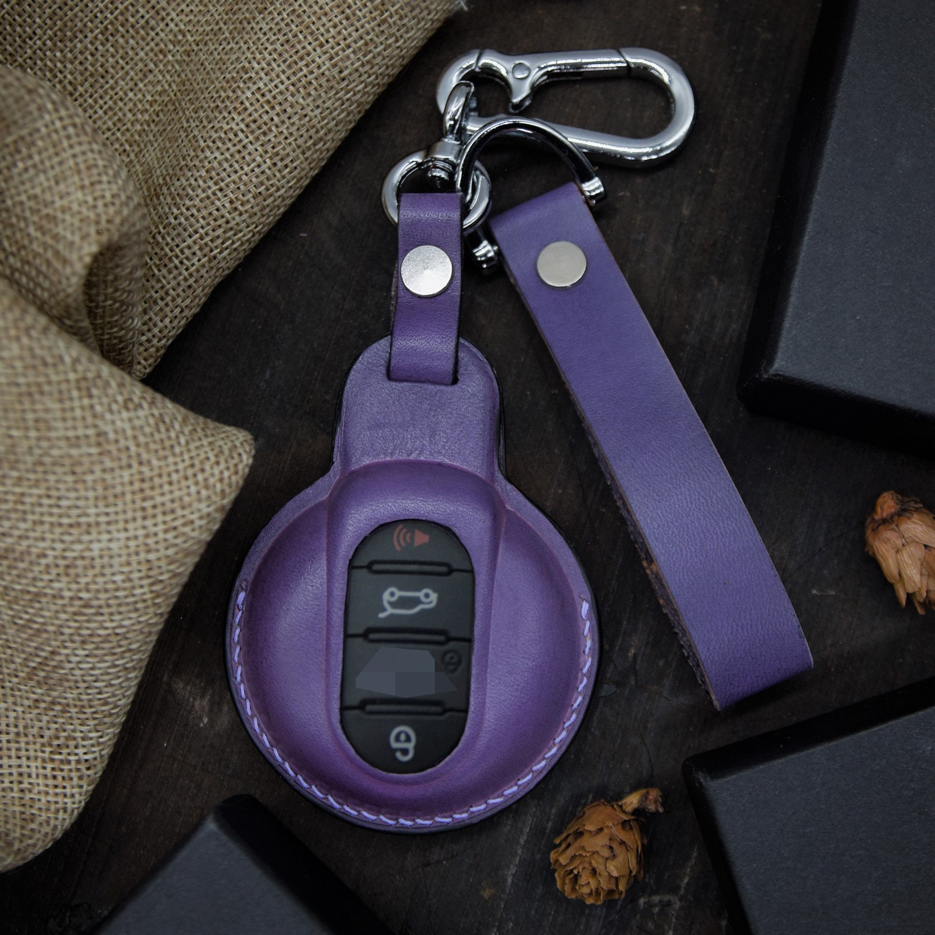 Mini Cooper Schlüsselanhänger, Handgemachter Autoschlüssel, Benutzerdefinierte  Schlüsseletui aus Italienischem Pflanzlich Gegerbtem Leder, mit personalisiertem  Schlüsselanhänger -  Österreich