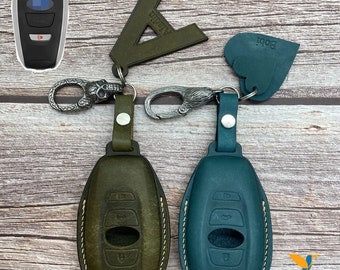 Key Fob Cover for 4 Buttons Smart Remote Key Fob, Outback, Legacy, Forester, Sti, XV, Crosstrek, Impreza, BRZ, WRX, Italian Leather