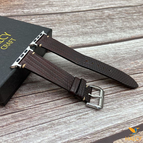 Handmade Lizard Leather Apple Watch Band: Zermatt Lining  display picture 1
