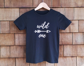 Wild One - Black - Organic Eco-Friendly Children's T-shirt, Nature, Wild Child, Forest School - GOTS-certified & Fair Trade.