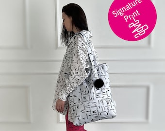 Black and White Waterproof bag “AGNElogue” – Multi-purpose Bag for Personalized Style with a Sustainable Edge