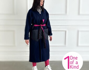 One of a Kind Kimono "mAGENta" with Mini AGNElogue signature print Bag as Gift