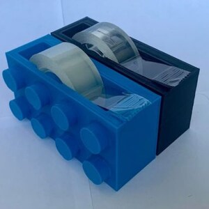 Functional Lego / Megablock Tape Dispenser Holds Cash, Sticky Notes, Pens and Lighters / Desk Organizer / Home Decoration / Office Supplier image 3