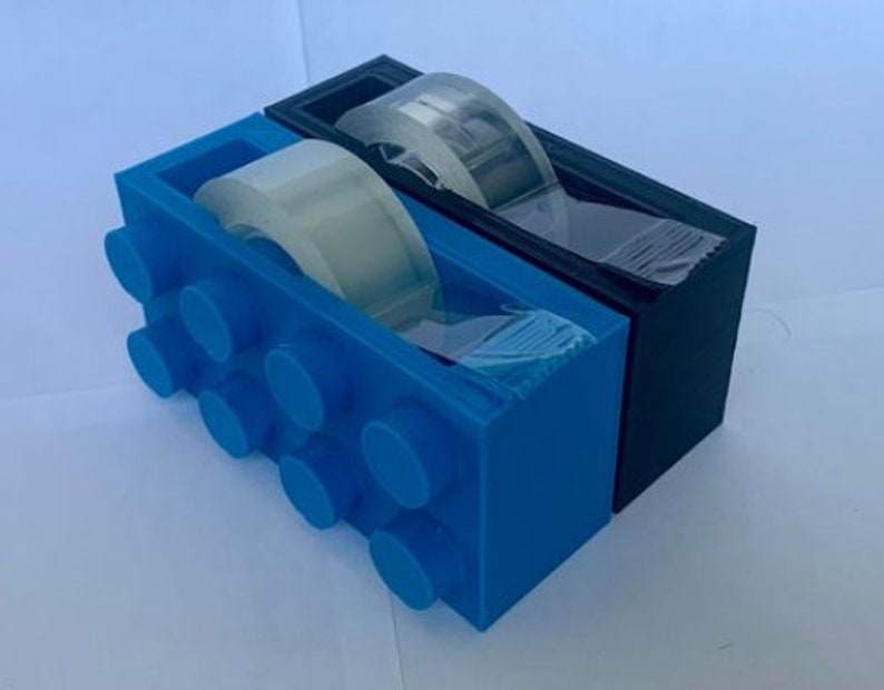 Functional Lego / Megablock Tape Dispenser Holds Cash, Sticky Notes, Pens and Lighters / Desk Organizer / Home Decoration / Office Supplier image 3