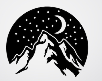 Mountain Night Metal Wall Art: Modern Landscape Decor (23x20)