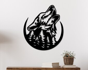 Howling Moon Metal Wall Art / Housewarming Gift / Home Decor | Etsy