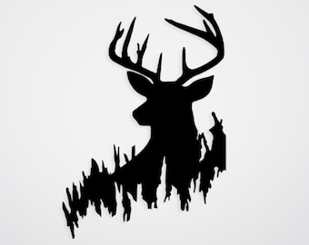 Laser-Cut Deer Metal Wall Art: Rustic Wildlife Decor