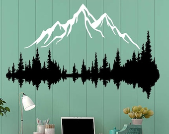Mountain & Forest Metal Wall Art, Housewarming Gift