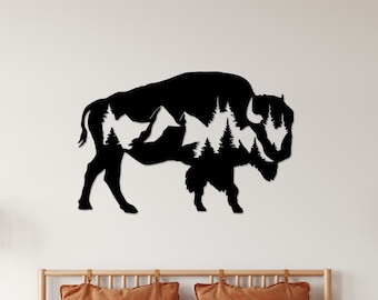 Buffalo Metal Wall Art – Housewarming Gift, Rustic Home Decor