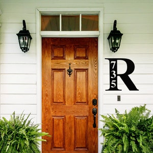 Metal House Number Sign: Monogram Address Plaque, Front Porch Decor