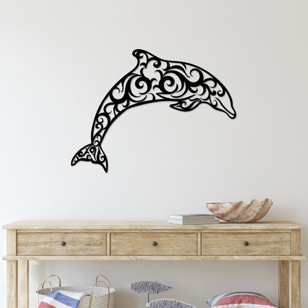 Metal Dolphin Wall Art Etsy