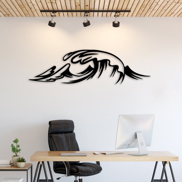Ocean Wave Metal Wall Art – Modern Home Decor, Housewarming Gift