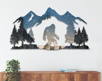 Yosemite Bigfoot Metal Wall Art – Sasquatch Home Decor