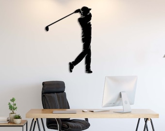 Golf Swing Metal Wall Art: Golfer Gift, Man Cave Decor