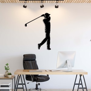 Golf Swing Metal Wall Art Golf Art Metal Gift for Golfer Gift for Him Golf Wall Deco Christmas Gift Man cave Deco Gift for Golf Player