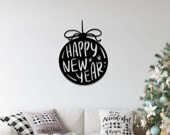 Happy New Year Ornament - Metal Wall Art, ACM