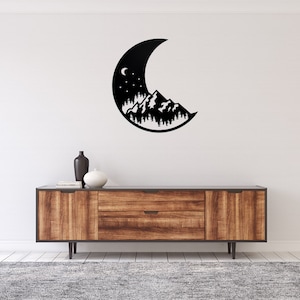 Pacific Moon - Metal Wall Art / Housewarming Gift / Home Decor / Metal Wall Decoration / Moon Wall Art, ACM