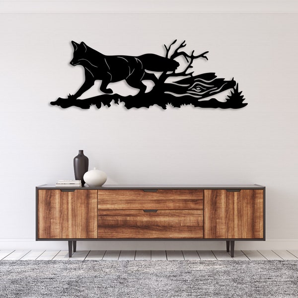 Running Fox - Metal Wall Art / Fox Metal Wall Art / Animal Wall Art / Metal Wall Decoration / Running Fox Metal Sign / ACM