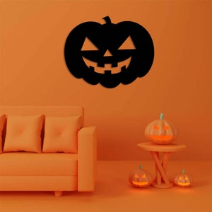 Halloween Pumpkin Metal Wall Art: Indoor Outdoor Decor